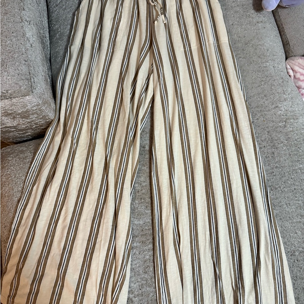 American Eagle Outfitters Beige Striped Pants